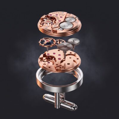Omega Watch Cufflinks - 620 Calibre - Rose Gold - Image 2