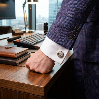 機械表袖扣 - 簽名編號2 - George Fox Cufflinks