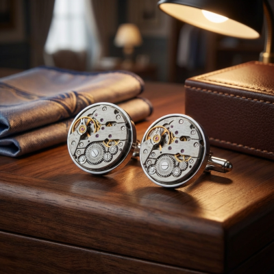 機械表袖扣 - 簽名編號2 - George Fox Cufflinks