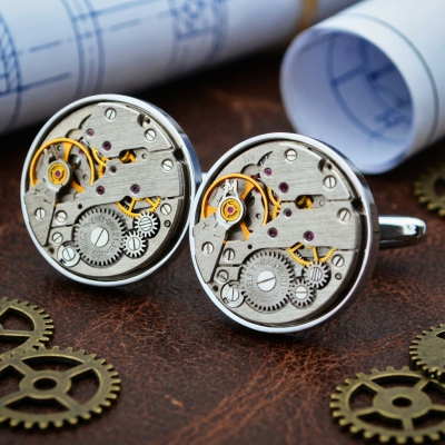 機械表袖扣 - 簽名編號2 - George Fox Cufflinks