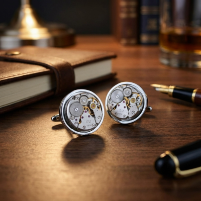 Mechanische Manschettenknöpfe – Signatur Nr. 3 - George Fox Cufflinks
