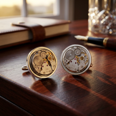Mechanische Manschettenknöpfe – Signatur Nr. 3 - George Fox Cufflinks