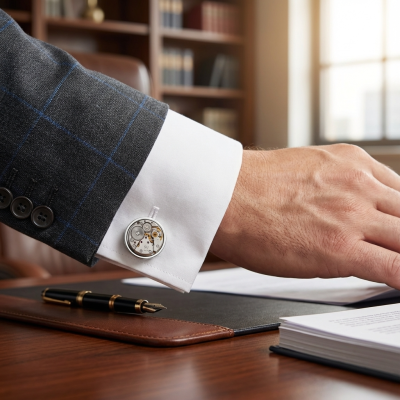 Mechanische Manschettenknöpfe – Signatur Nr. 3 - George Fox Cufflinks