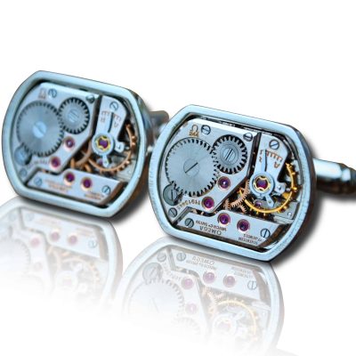 Omega Cufflinks - Silver Rectangle I