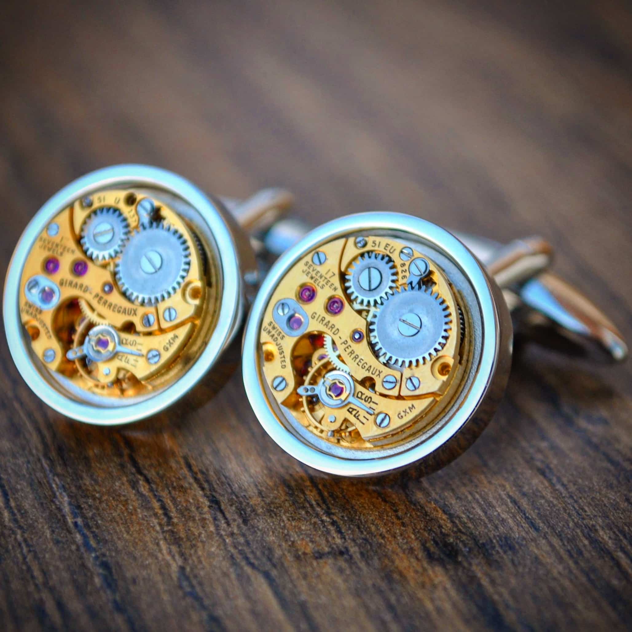 Girard Perregaux Klokke Mansjettknapper - Runde - Gull