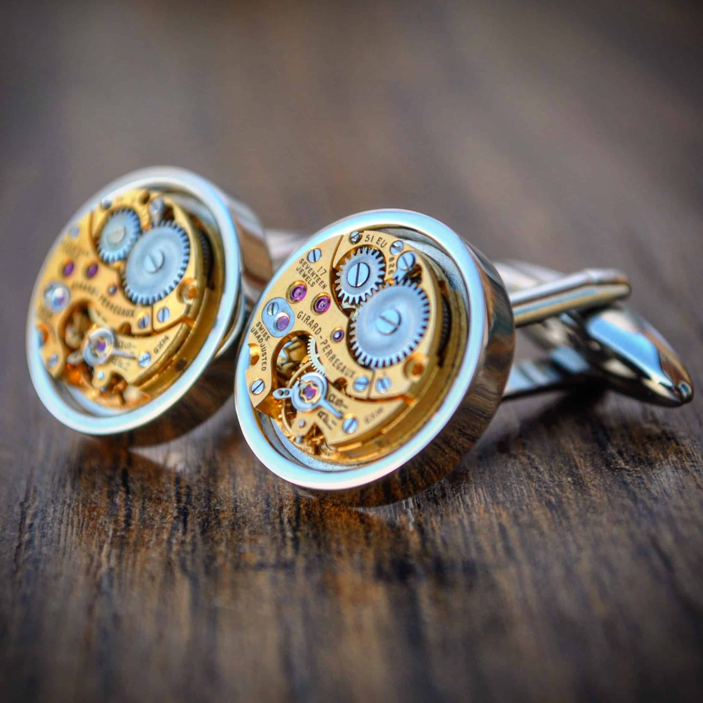 Girard Perregaux Cufflinks - Gold Round