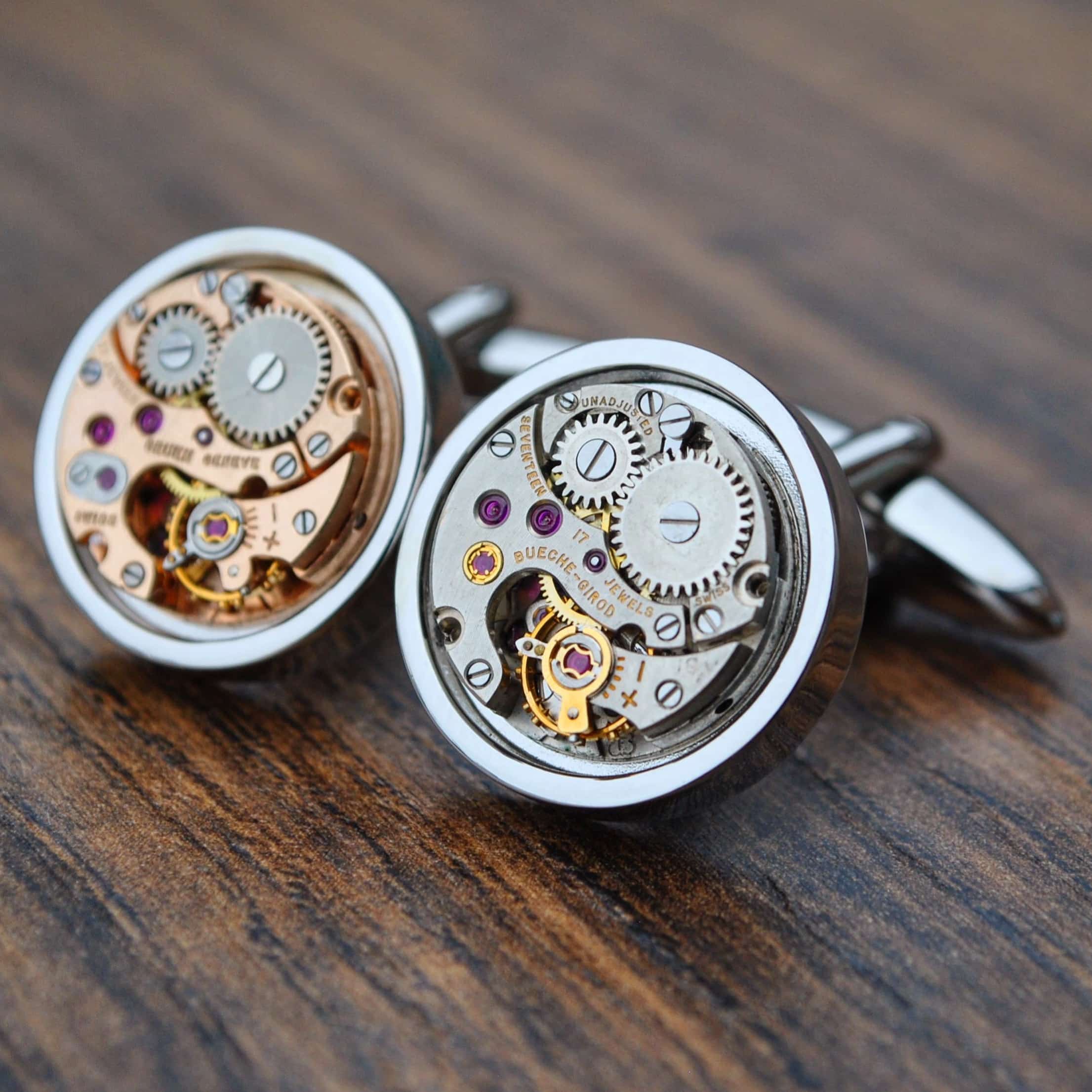 Gemelos con movimiento de reloj Girard Perregaux - Redondo - Dos tonos
